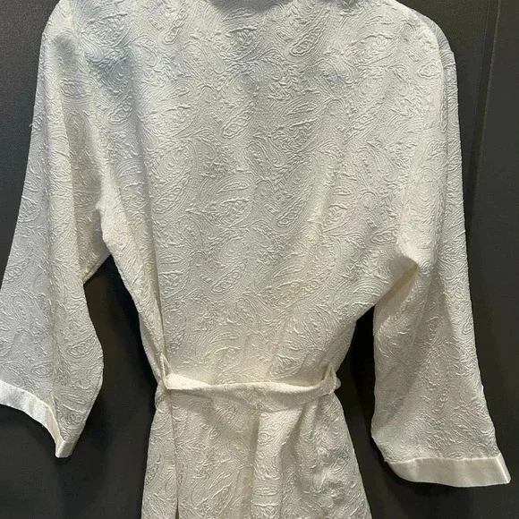 OSCAR DELA RENTA PINK LABEL VINTAGE TEXTURED FLIRTY EYE-CATCHING ROBE SLEEK TRIM - Picture 2 of 5